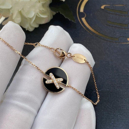 [⭐Spark]JEUX DE BRACELET ONYX PINK GOLD DIAMOND