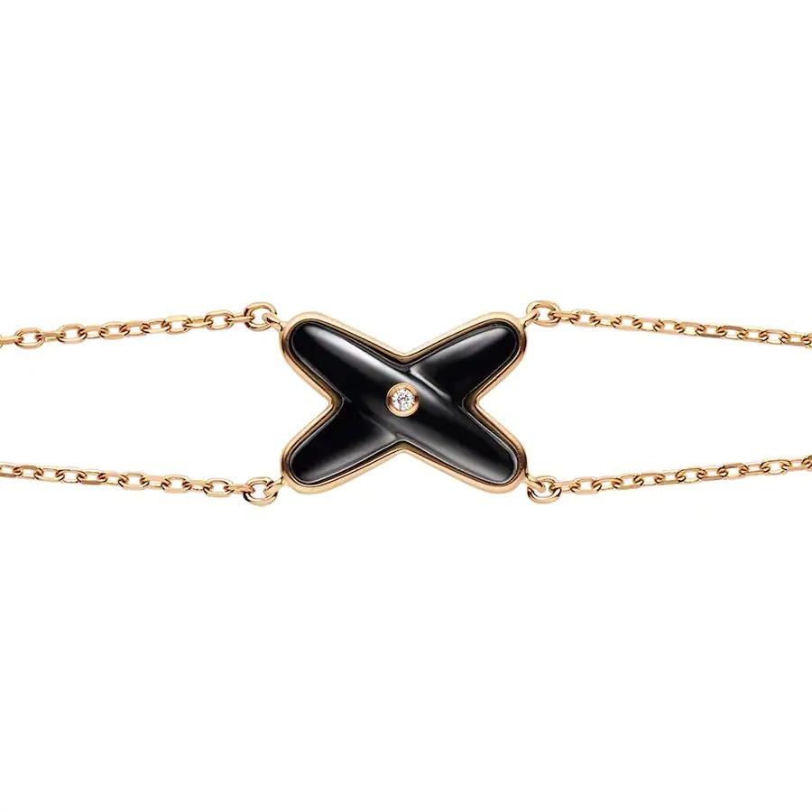 [⭐Spark]JEUX BRACELET ONYX PINK GOLD 1 DIAMOND