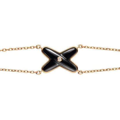 [⭐Spark]JEUX BRACELET ONYX PINK GOLD 1 DIAMOND