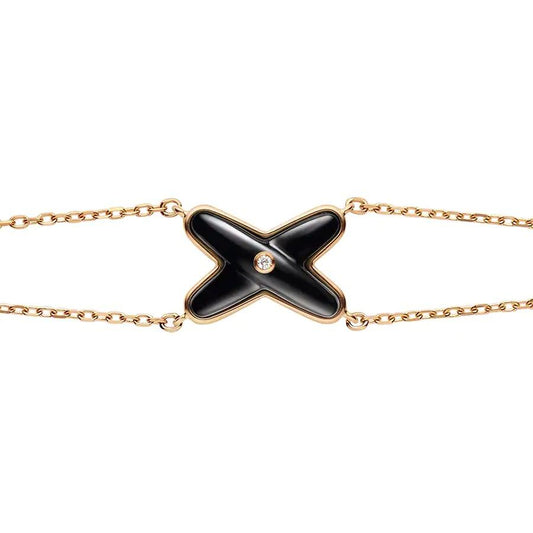 [⭐Spark]JEUX BRACELET ONYX PINK GOLD 1 DIAMOND