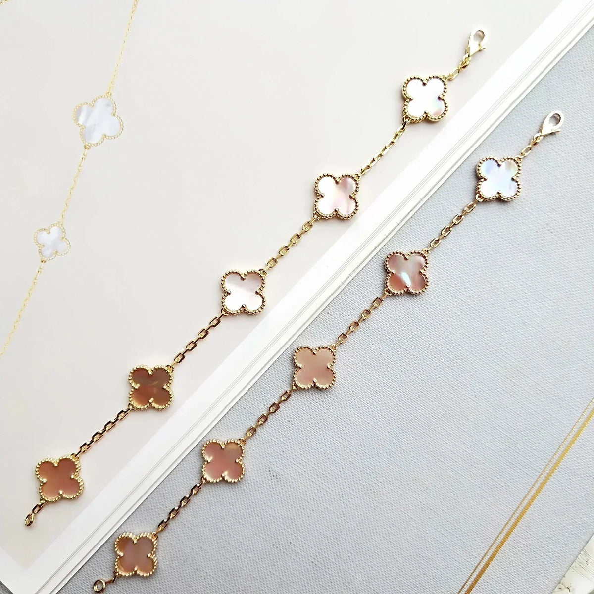 [⭐Spark] CLOVER 5 MOTIFS  PINK MOP BRACELET COLLECTION