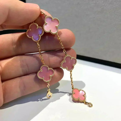 [⭐Spark] CLOVER 5 MOTIFS  PINK MOP BRACELET COLLECTION