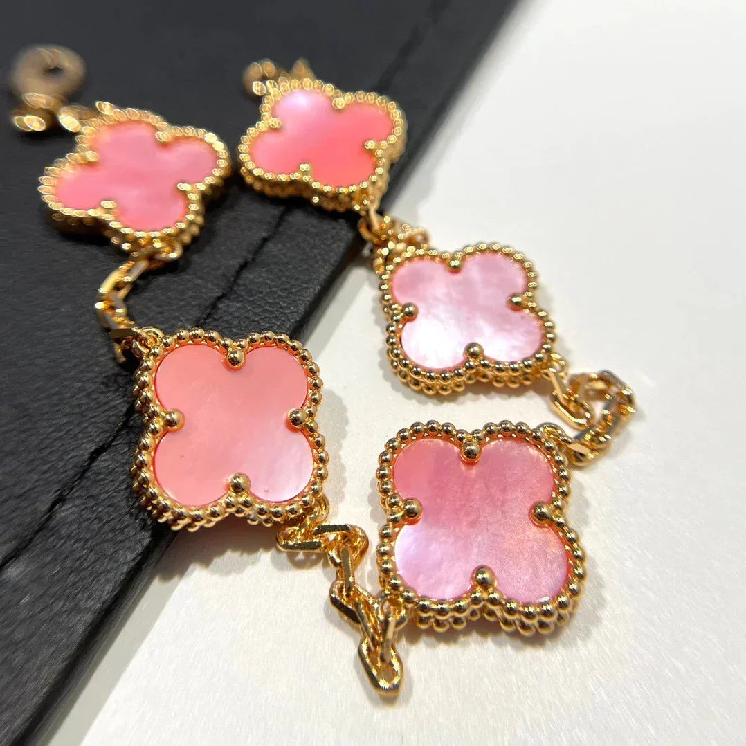 [⭐Spark] CLOVER 5 MOTIFS  PINK MOP BRACELET COLLECTION