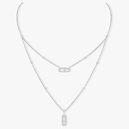 [⭐Spark]MOVE 2 ROW DIAMOND NECKLACE