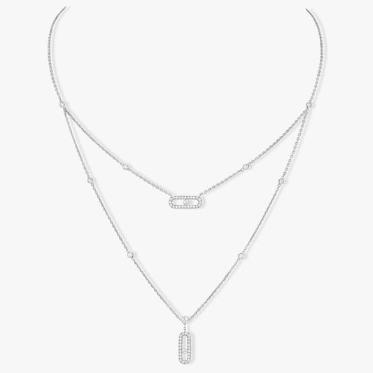 [⭐Spark]MOVE 2 ROW DIAMOND NECKLACE