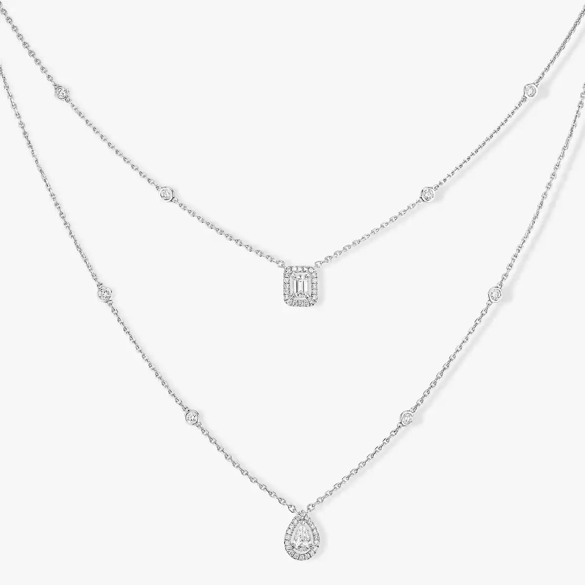 [⭐Spark]Diamond Necklace My Twin 2 Rows