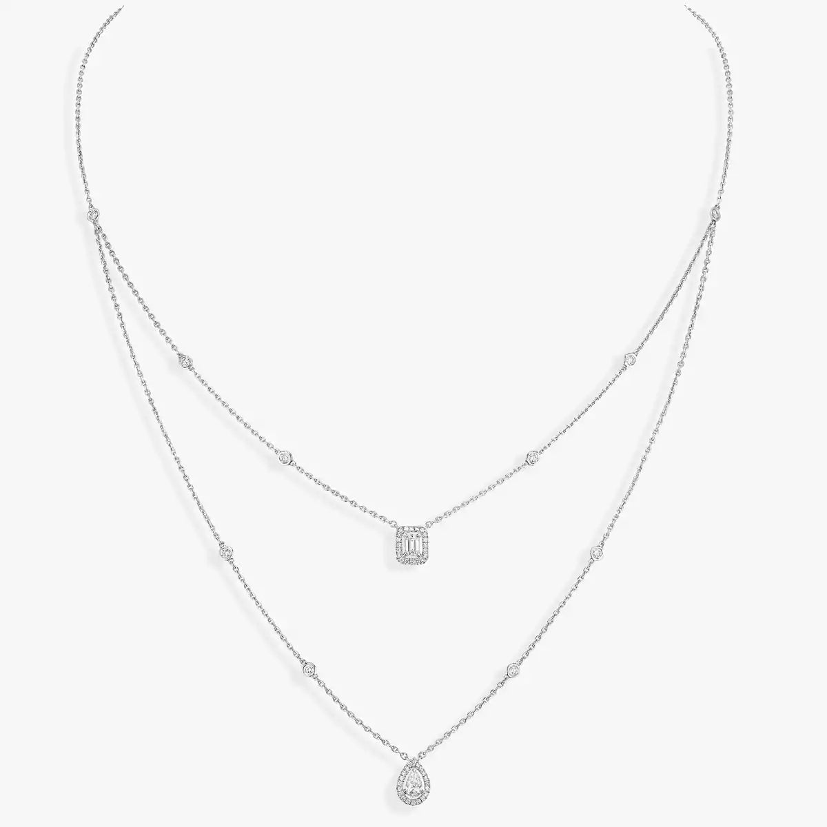 [⭐Spark]Diamond Necklace My Twin 2 Rows
