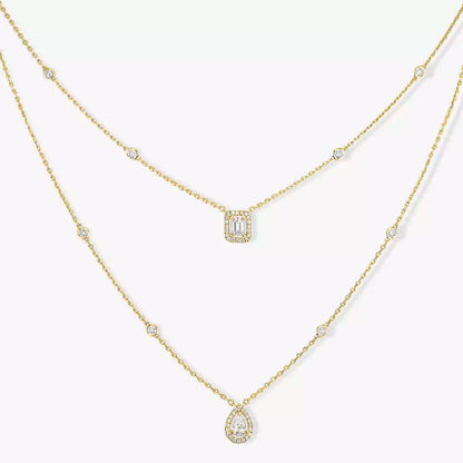 [⭐Spark]Diamond Necklace My Twin 2 Rows