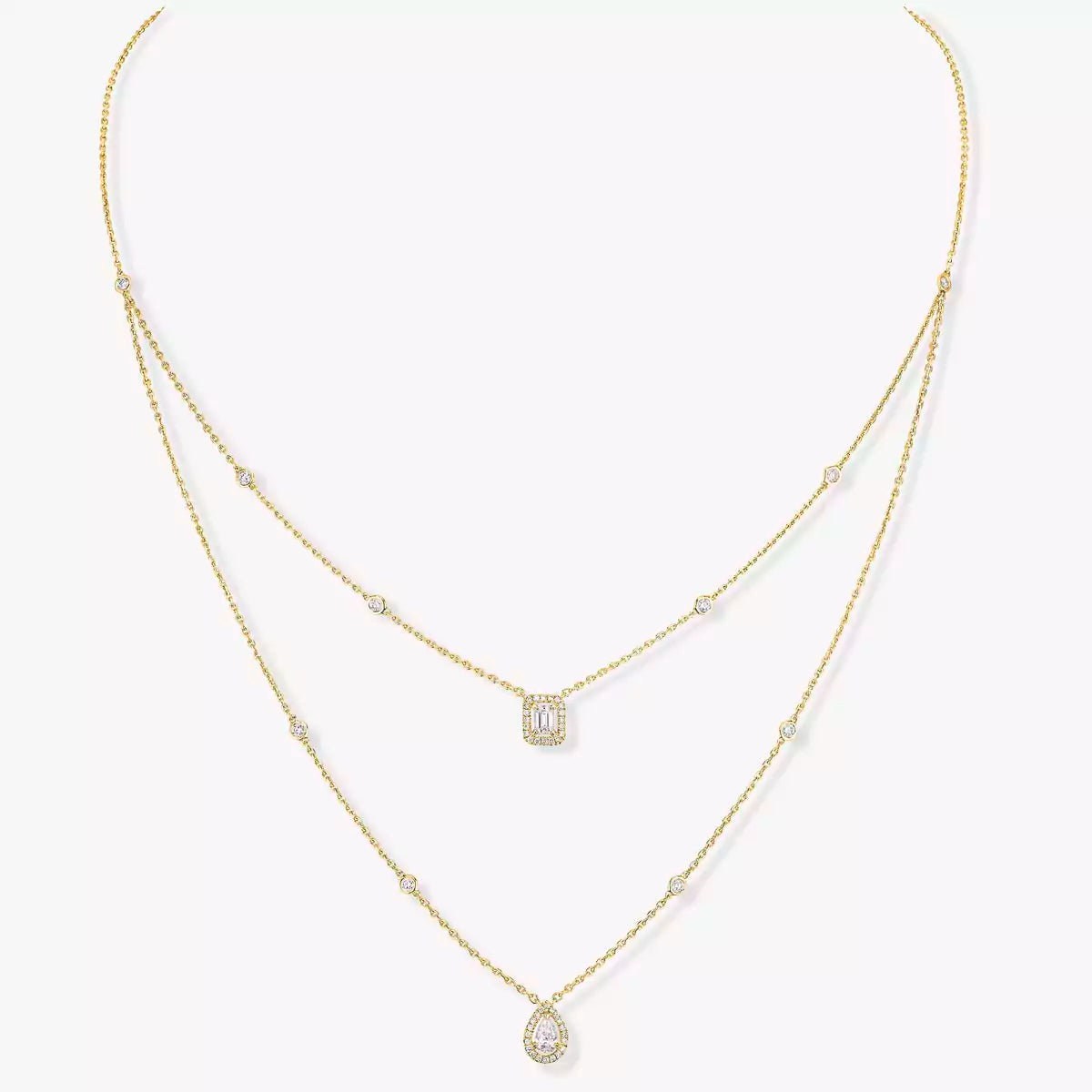 [⭐Spark]Diamond Necklace My Twin 2 Rows