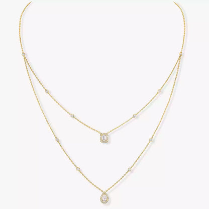 [⭐Spark]Diamond Necklace My Twin 2 Rows