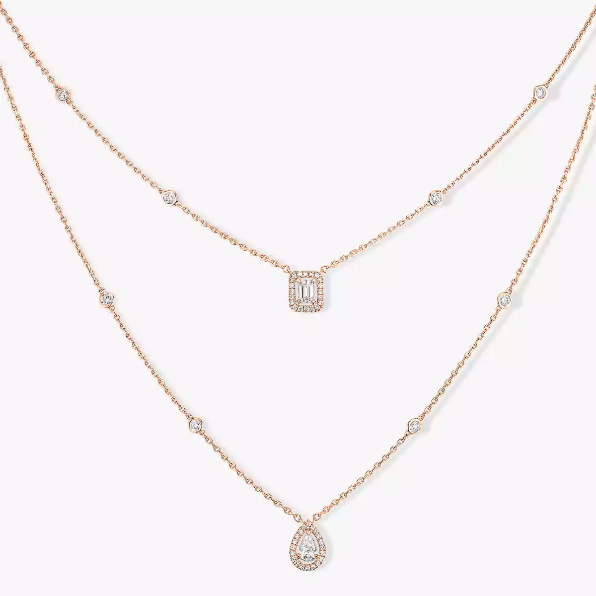 [⭐Spark]Diamond Necklace My Twin 2 Rows