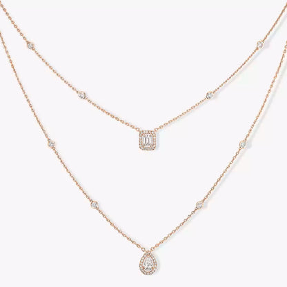[⭐Spark]Diamond Necklace My Twin 2 Rows