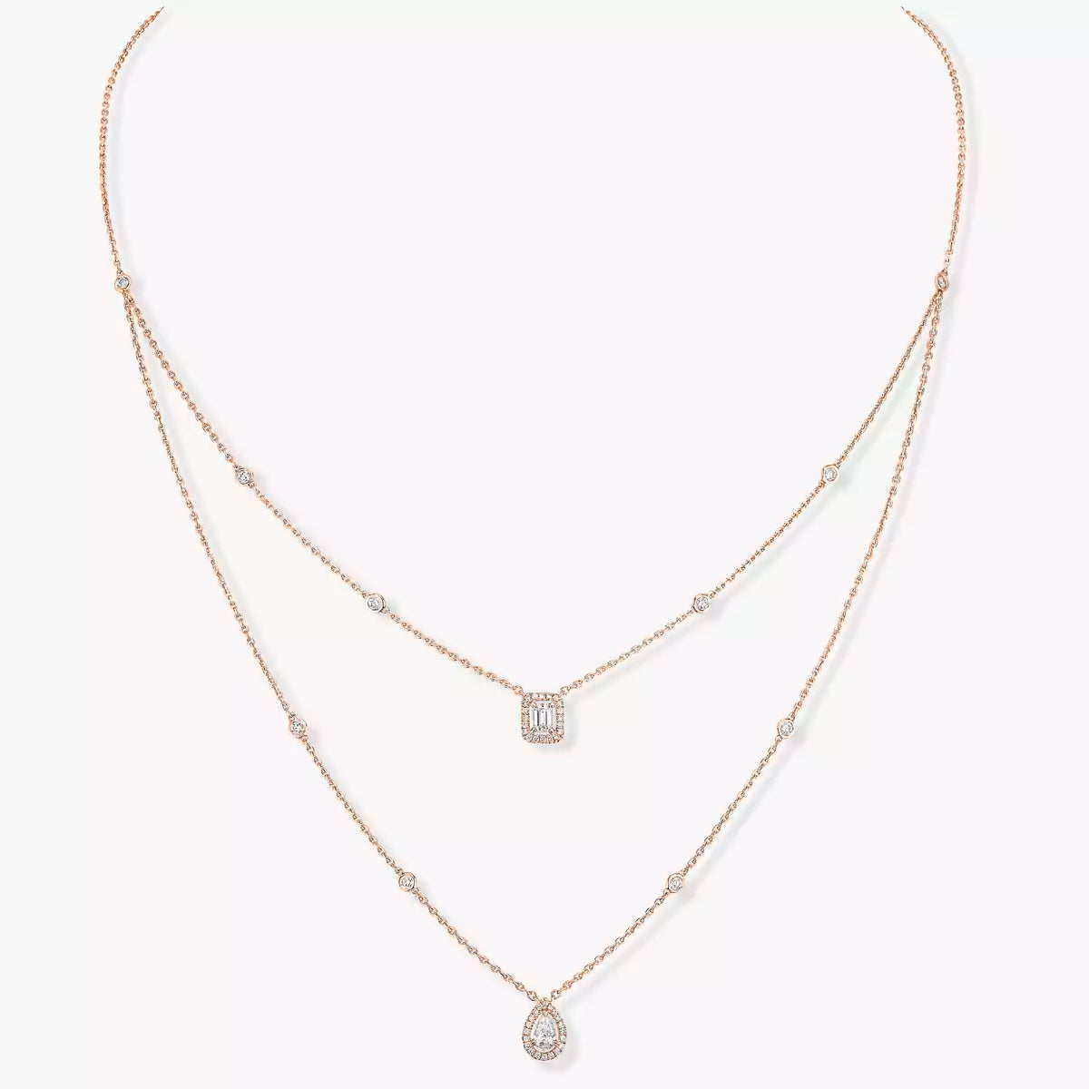[⭐Spark]Diamond Necklace My Twin 2 Rows