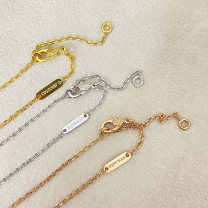 [⭐Spark]NEW 15MM PURPLE SAND-GOLD FOUR-LEAF CLOVER NECKLACE