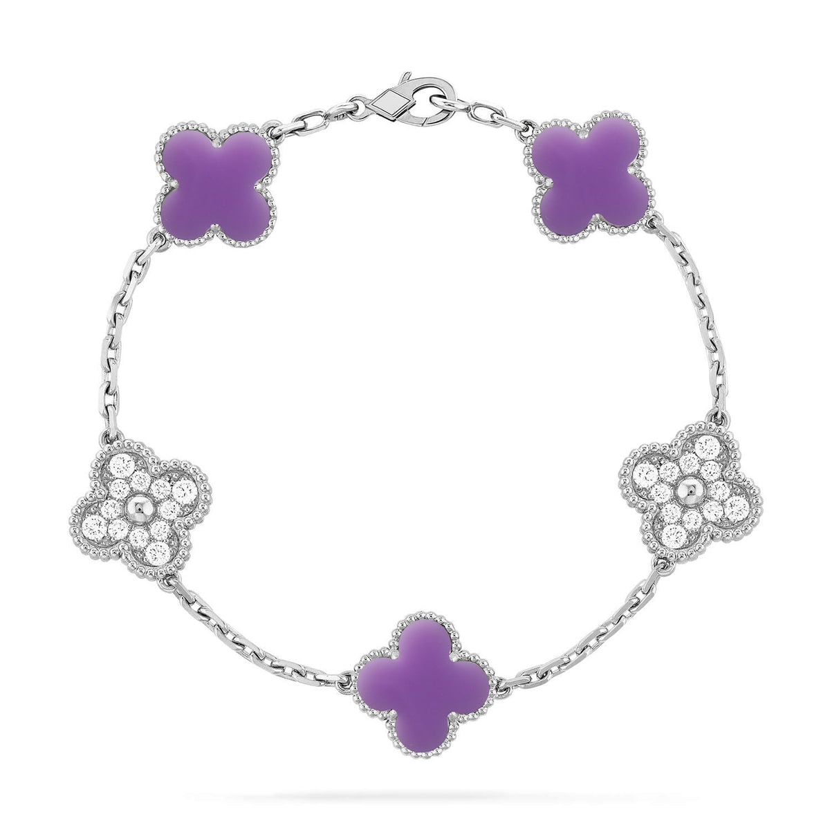 [⭐Spark]CLOVER 5 MOTIF LIGHT PURPLE BRACELET COLLECTION