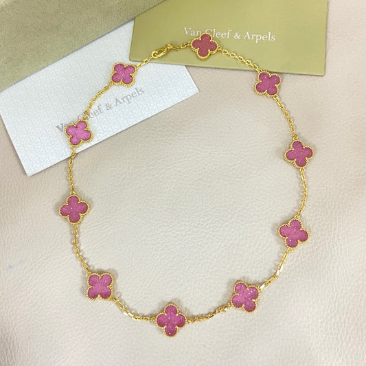 [⭐Spark]CLOVER 10 MOTIFS  NEW BUBBLE PINK ENAMEL