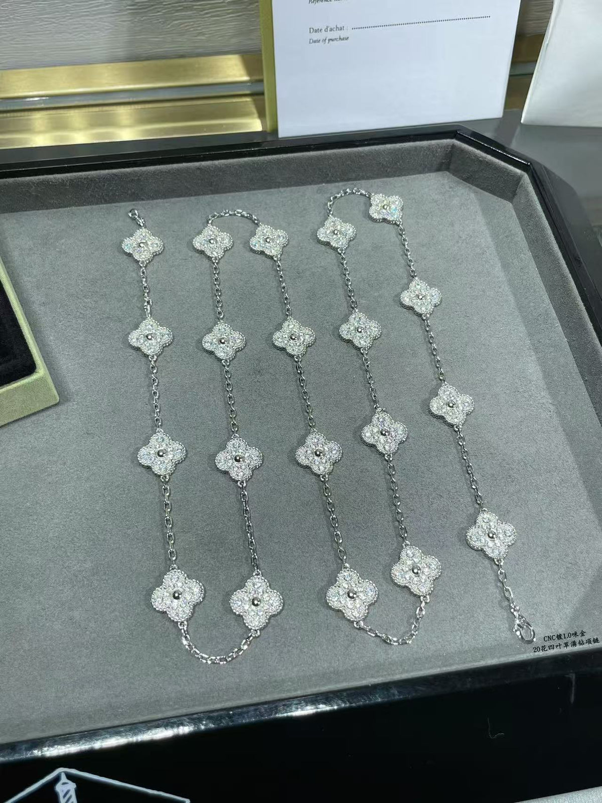 [⭐Spark]CLOVER 20 MOTIFS FULL-DIAMOND NECKLACE