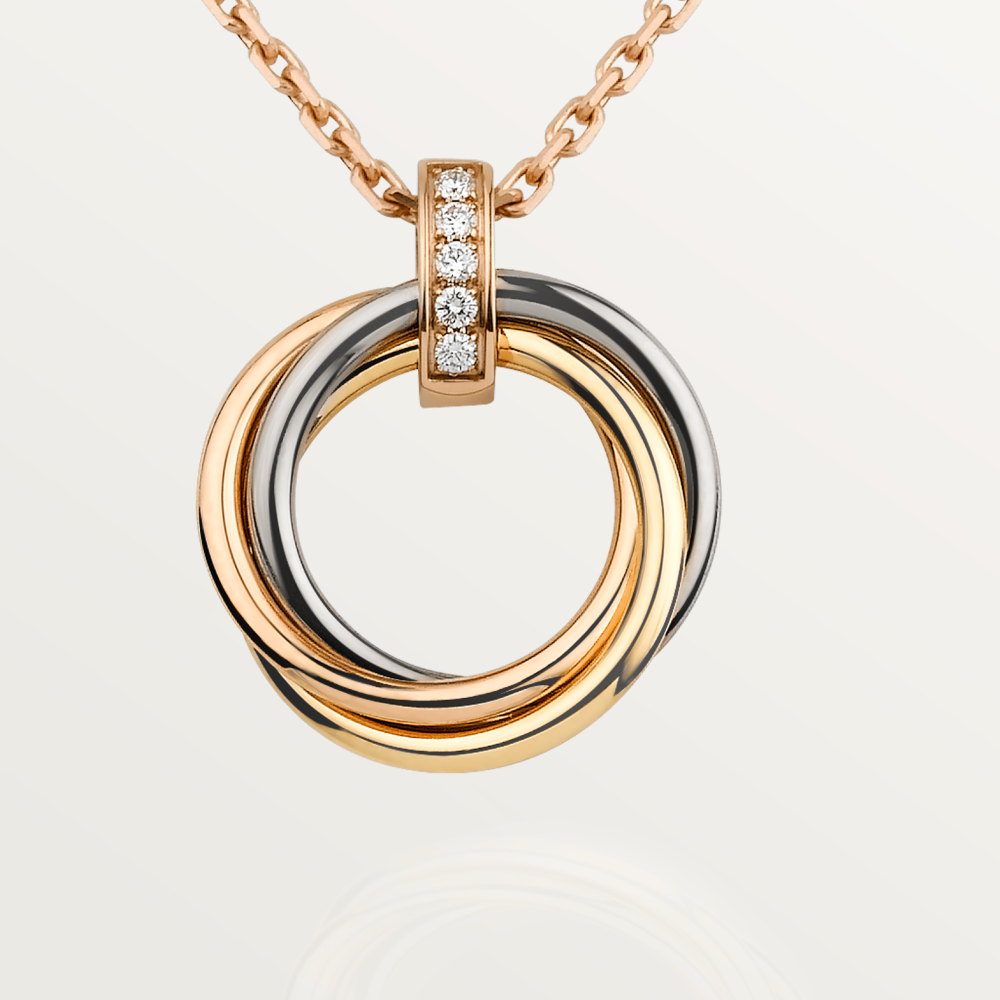 [⭐Spark]TRINITY NECKLACE GOLD  DIAMONDS