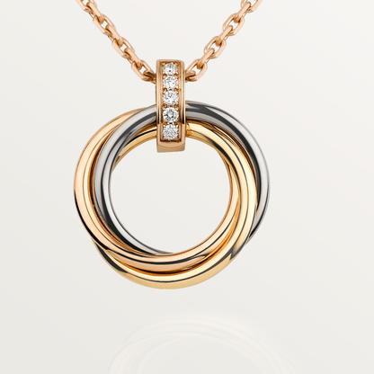 [⭐Spark]TRINITY NECKLACE GOLD  DIAMONDS