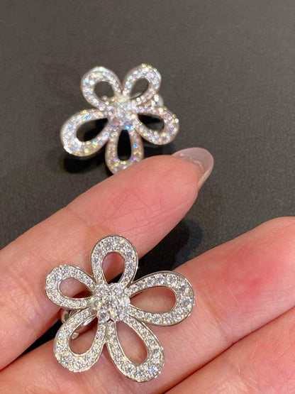 [⭐Spark]FLOWERLACE EARRINGS FULL DIAMONDS