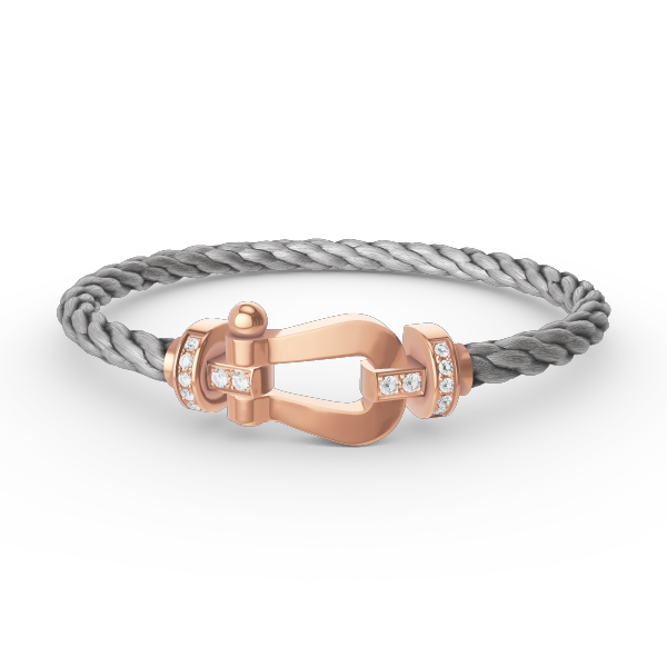 [⭐Spark]FORCE LARGE HORSESHOE HALF DIAMOND BRACELET ROSE GOLD