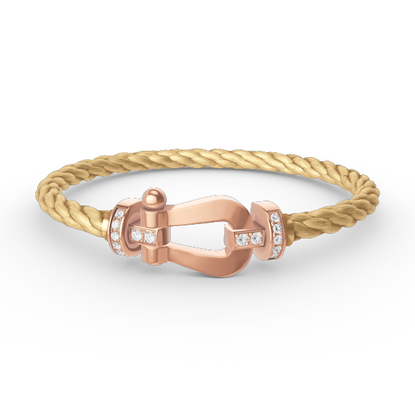 [⭐Spark]FORCE LARGE HORSESHOE HALF DIAMOND BRACELET ROSE GOLD