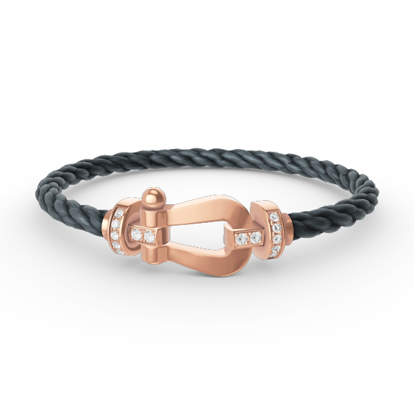 [⭐Spark]FORCE LARGE HORSESHOE HALF DIAMOND BRACELET ROSE GOLD