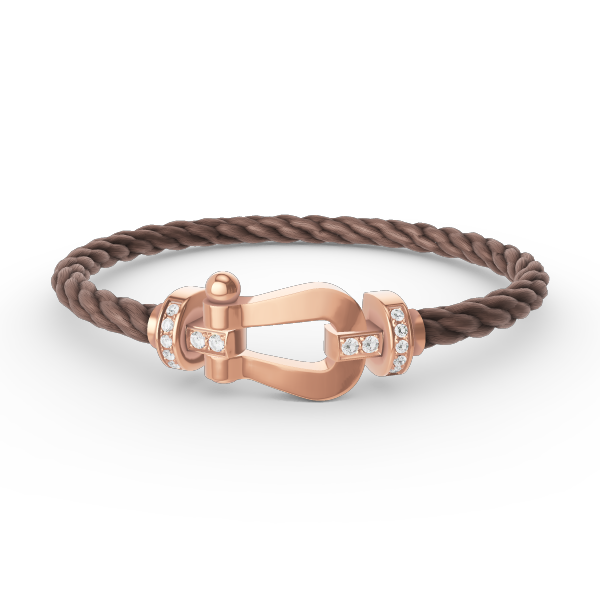 [⭐Spark]FORCE LARGE HORSESHOE HALF DIAMOND BRACELET ROSE GOLD