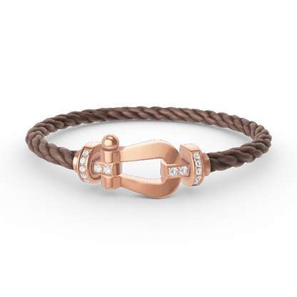 [⭐Spark]FORCE LARGE HORSESHOE HALF DIAMOND BRACELET ROSE GOLD