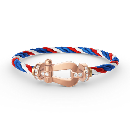 [⭐Spark]FORCE LARGE HORSESHOE HALF DIAMOND BRACELET ROSE GOLD