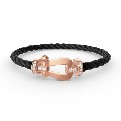 [⭐Spark]FORCE LARGE HORSESHOE HALF DIAMOND BRACELET ROSE GOLD