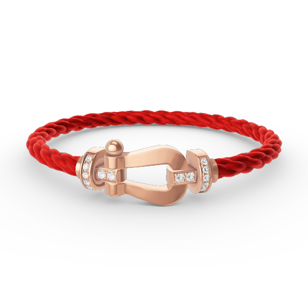 [⭐Spark]FORCE LARGE HORSESHOE HALF DIAMOND BRACELET ROSE GOLD