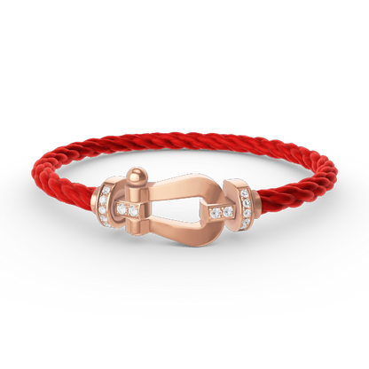 [⭐Spark]FORCE LARGE HORSESHOE HALF DIAMOND BRACELET ROSE GOLD