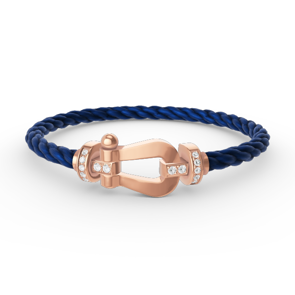 [⭐Spark]FORCE LARGE HORSESHOE HALF DIAMOND BRACELET ROSE GOLD