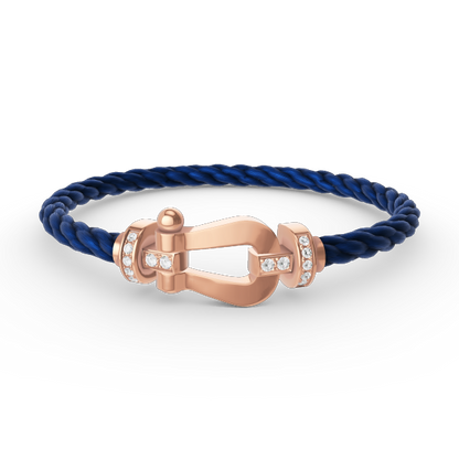 [⭐Spark]FORCE LARGE HORSESHOE HALF DIAMOND BRACELET ROSE GOLD