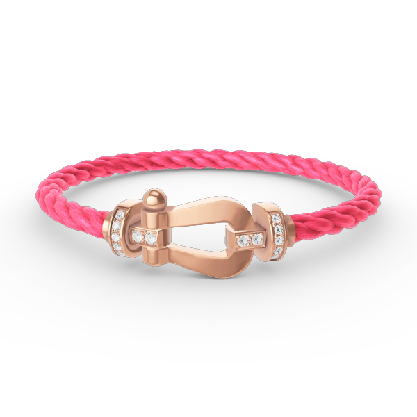 [⭐Spark]FORCE LARGE HORSESHOE HALF DIAMOND BRACELET ROSE GOLD