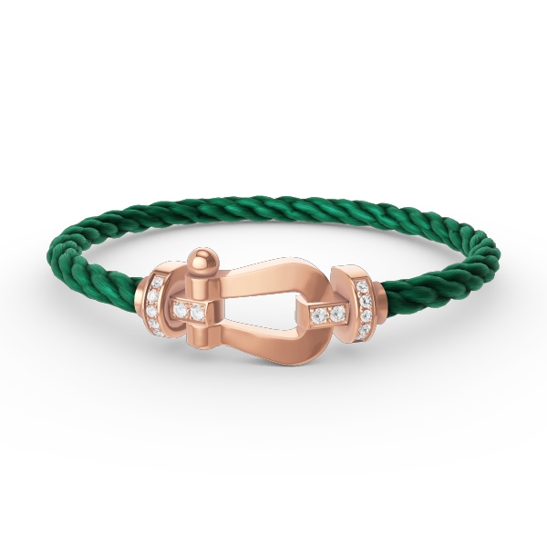 [⭐Spark]FORCE LARGE HORSESHOE HALF DIAMOND BRACELET ROSE GOLD