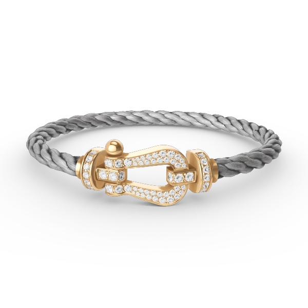 [⭐Spark]FORCE LARGE HORSESHOE FULL DIAMOND BRACELET GOLD