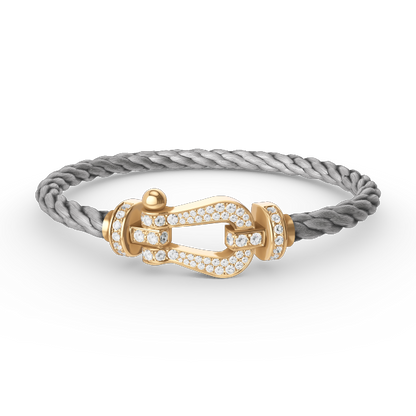 [⭐Spark]FORCE LARGE HORSESHOE FULL DIAMOND BRACELET GOLD