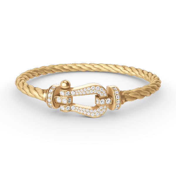[⭐Spark]FORCE LARGE HORSESHOE FULL DIAMOND BRACELET GOLD
