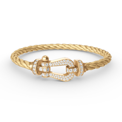 [⭐Spark]FORCE LARGE HORSESHOE FULL DIAMOND BRACELET GOLD