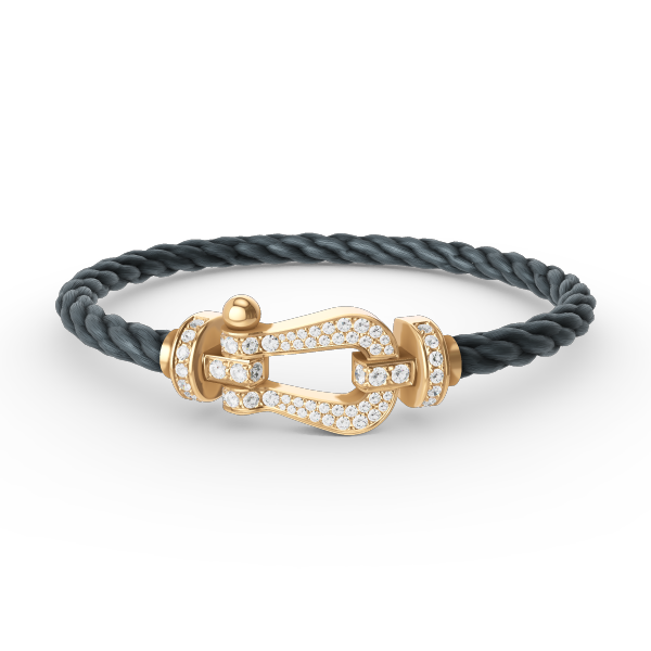 [⭐Spark]FORCE LARGE HORSESHOE FULL DIAMOND BRACELET GOLD