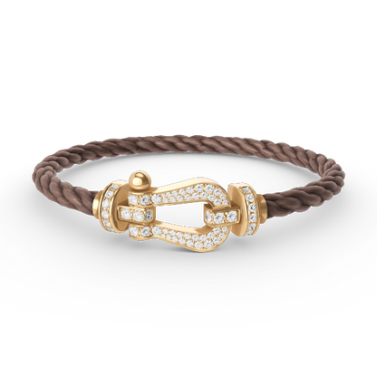 [⭐Spark]FORCE LARGE HORSESHOE FULL DIAMOND BRACELET GOLD