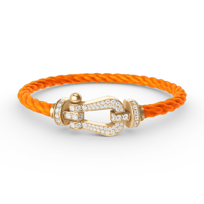 [⭐Spark]FORCE LARGE HORSESHOE FULL DIAMOND BRACELET GOLD