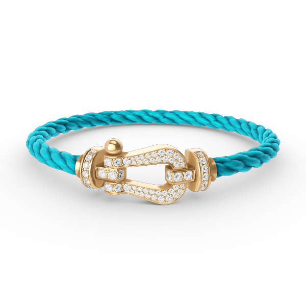 [⭐Spark]FORCE LARGE HORSESHOE FULL DIAMOND BRACELET GOLD