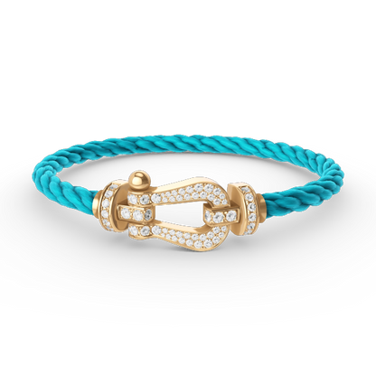 [⭐Spark]FORCE LARGE HORSESHOE FULL DIAMOND BRACELET GOLD