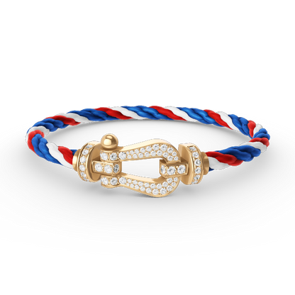 [⭐Spark]FORCE LARGE HORSESHOE FULL DIAMOND BRACELET GOLD