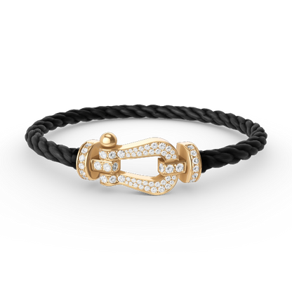 [⭐Spark]FORCE LARGE HORSESHOE FULL DIAMOND BRACELET GOLD