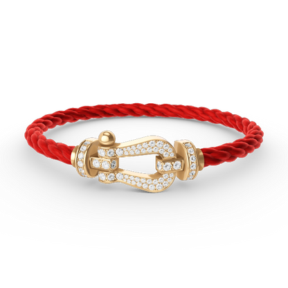 [⭐Spark]FORCE LARGE HORSESHOE FULL DIAMOND BRACELET GOLD