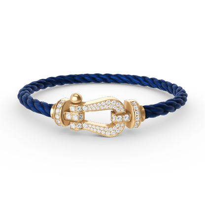 [⭐Spark]FORCE LARGE HORSESHOE FULL DIAMOND BRACELET GOLD